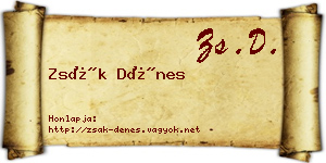 Zsák Dénes névjegykártya